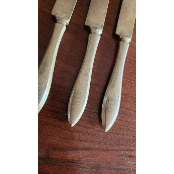 Vintage 9 Piece Dirigold Goldware Flatware Dirilyte Bronze Alloy Set - Picture 3 of 10